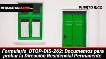 Formulario  DTOP-DIS-262 