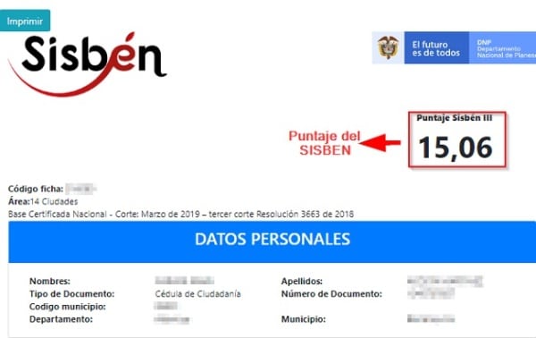 como consultar el puntaje del sisben por nucleo familiar