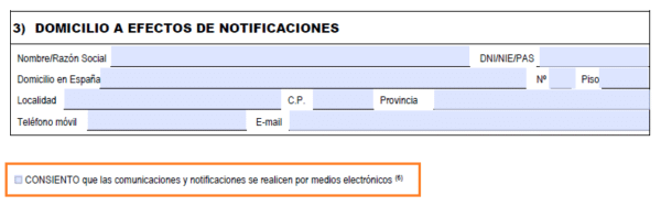 domicilio a efectos de notificaciones