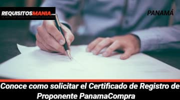 Certificado de Registro de Proponente Panamacompra 			 			